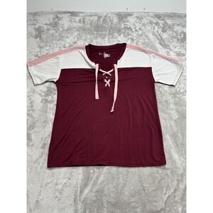 Flirtitude Active T-Shirt Women's Size Medium Multicolor Short Sleeve EUC